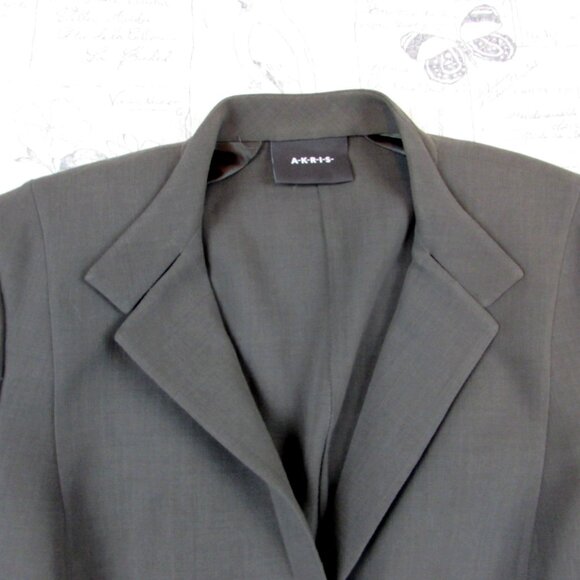 EUC AKRIS Blazer Jacket Skirt Suit Set wool bld desk to dinner capsule womens 10 - Picture 2 of 10